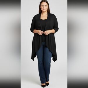 Anthony original Black Open Front Cardigan Size 3x